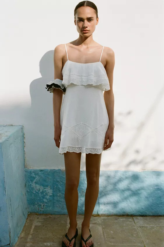 EMBROIDERED SHORT DRESS | Zara UK