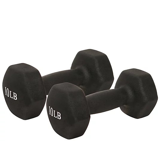 Sunny Health & Fitness Neoprene Dumbbell - 10 lbs - Set of 2 | QVC