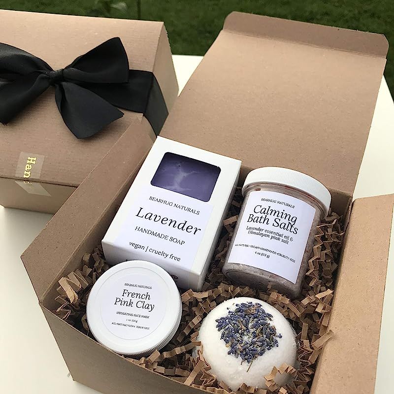 Lavender Spa Gift Box for Women, Valentine's Day, Mom, Best Friend, Vegan Natural Birthday | Amazon (US)