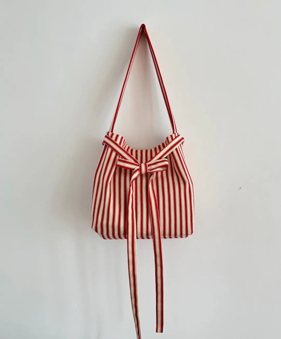 Vintage Stripe Shoulder Bag Handmade Women's Bow Purse, Everyday Handbag - Etsy Philippines | Etsy (Global)