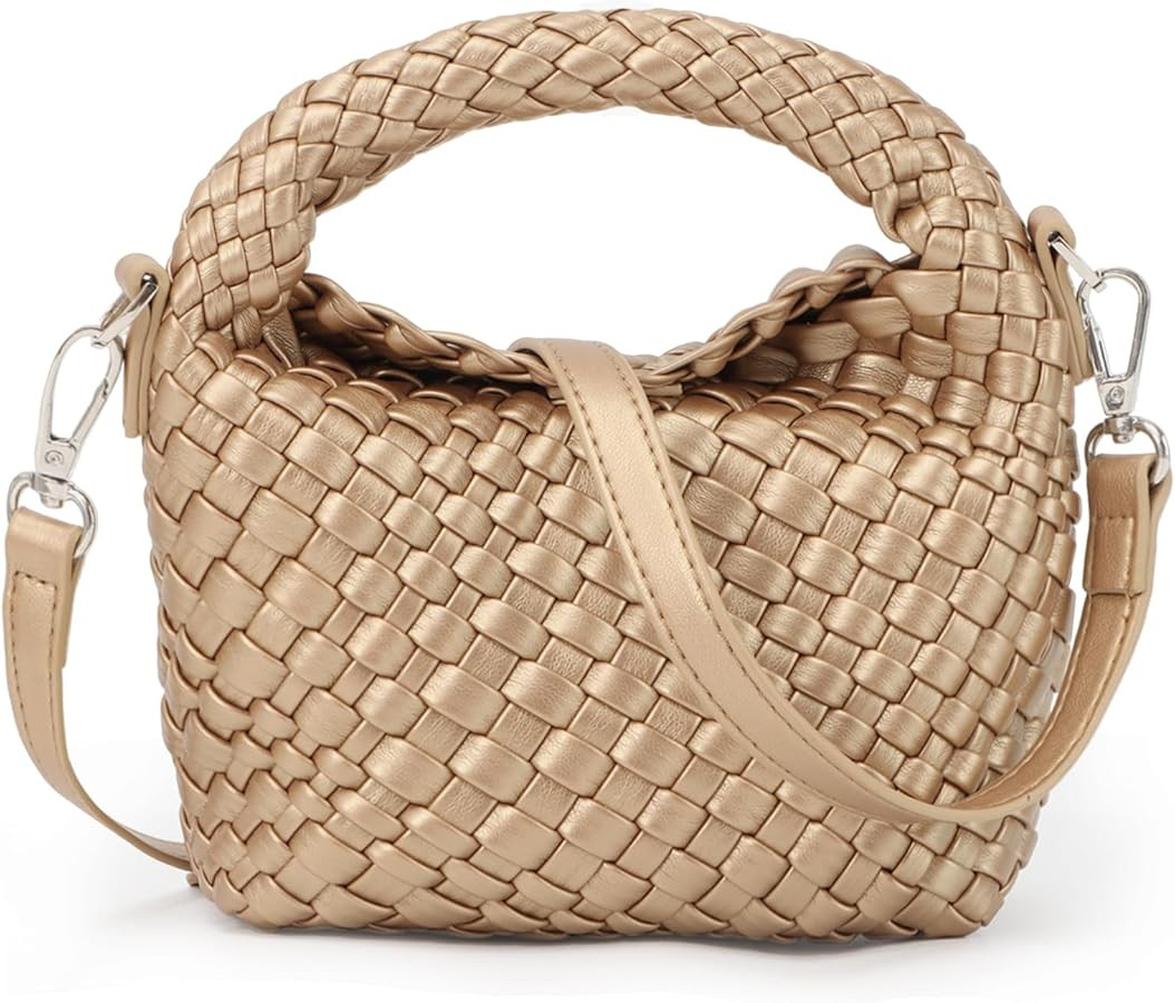 Woven Tote Small Crossbody Bag,Woven Leather Handbags for Women,Woven Designer Luxury Purse Bags | Amazon (US)