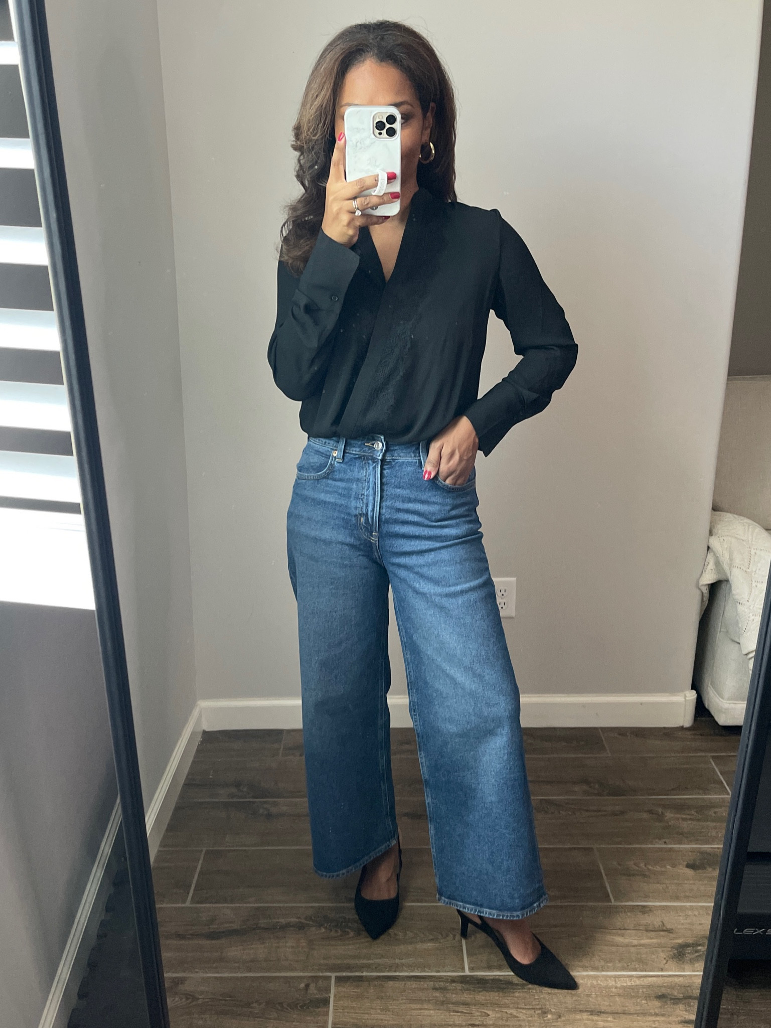 My top is actually a bodysuit! I adore the lace detail. Feels very high end. Not see through. Wearing a small. Jeans are a size 4  #ltkfindsunder100 #ltkfindsunder50 #ltkseasonal

#LTKFindsUnder50 #LTKFindsUnder100 #LTKStyleTip