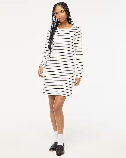 Striped button-shoulder mini dress | J.Crew Factory