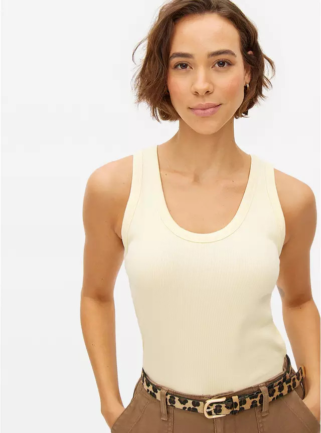 Yellow Ribbed Scoop Neck Vest 16 | Tu Clothing