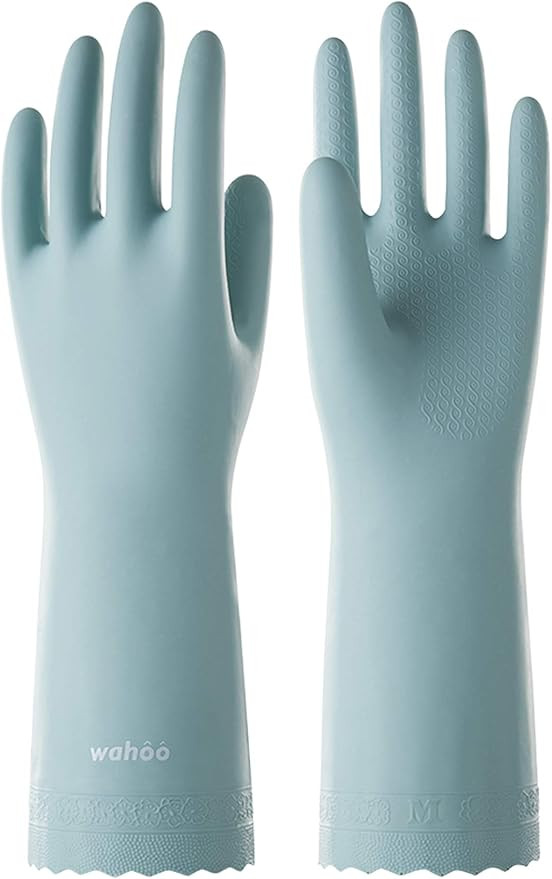 wahoo PVC Dishwashing Cleaning Gloves, Reusable Unlined Kitchen Gloves, Non-Slip, Large | Amazon (US)