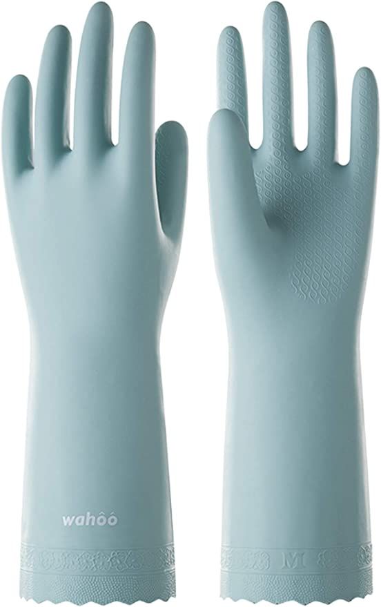 LANON Wahoo PVC Household Cleaning Gloves, Reusable Unlined Dishwashing Gloves, Non-Slip, Medium | Amazon (US)