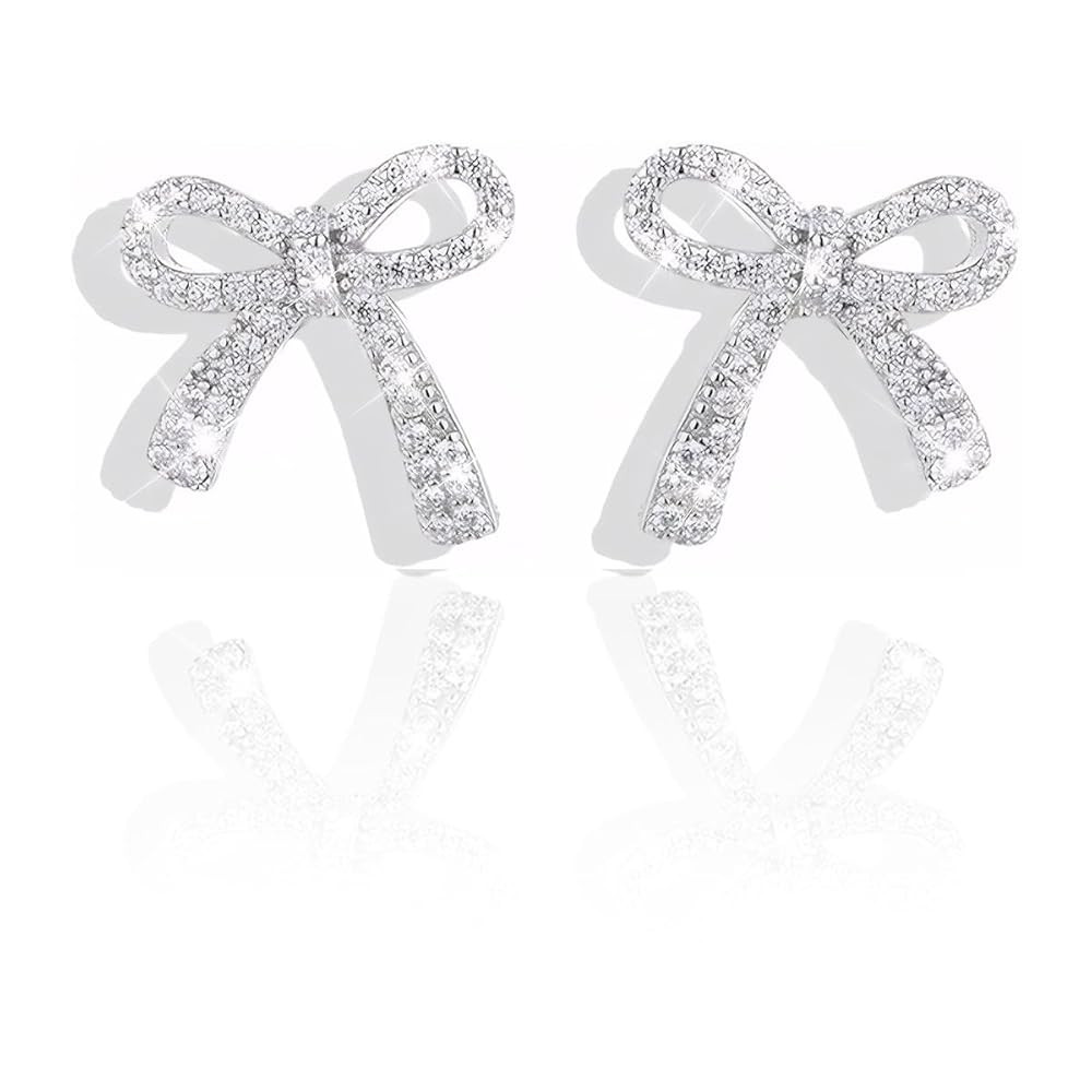 Gold Bow Earrings for Women, Long Tassel Chain Drop Earrings, Trendy Small Bow Earrings, Ribbon W... | Amazon (US)