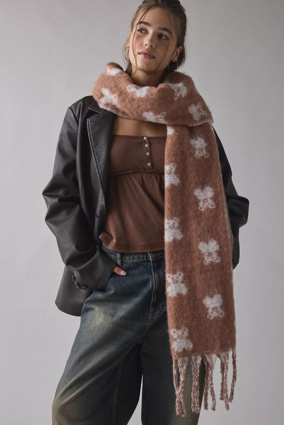 Teddy Pattern Woven Scarf | Urban Outfitters (US and RoW)