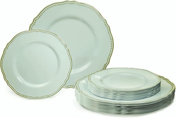 " OCCASIONS" 120 Plates Pack,(60 Guests) Heavyweight Premium Wedding Party Disposable Plastic Pla... | Amazon (US)