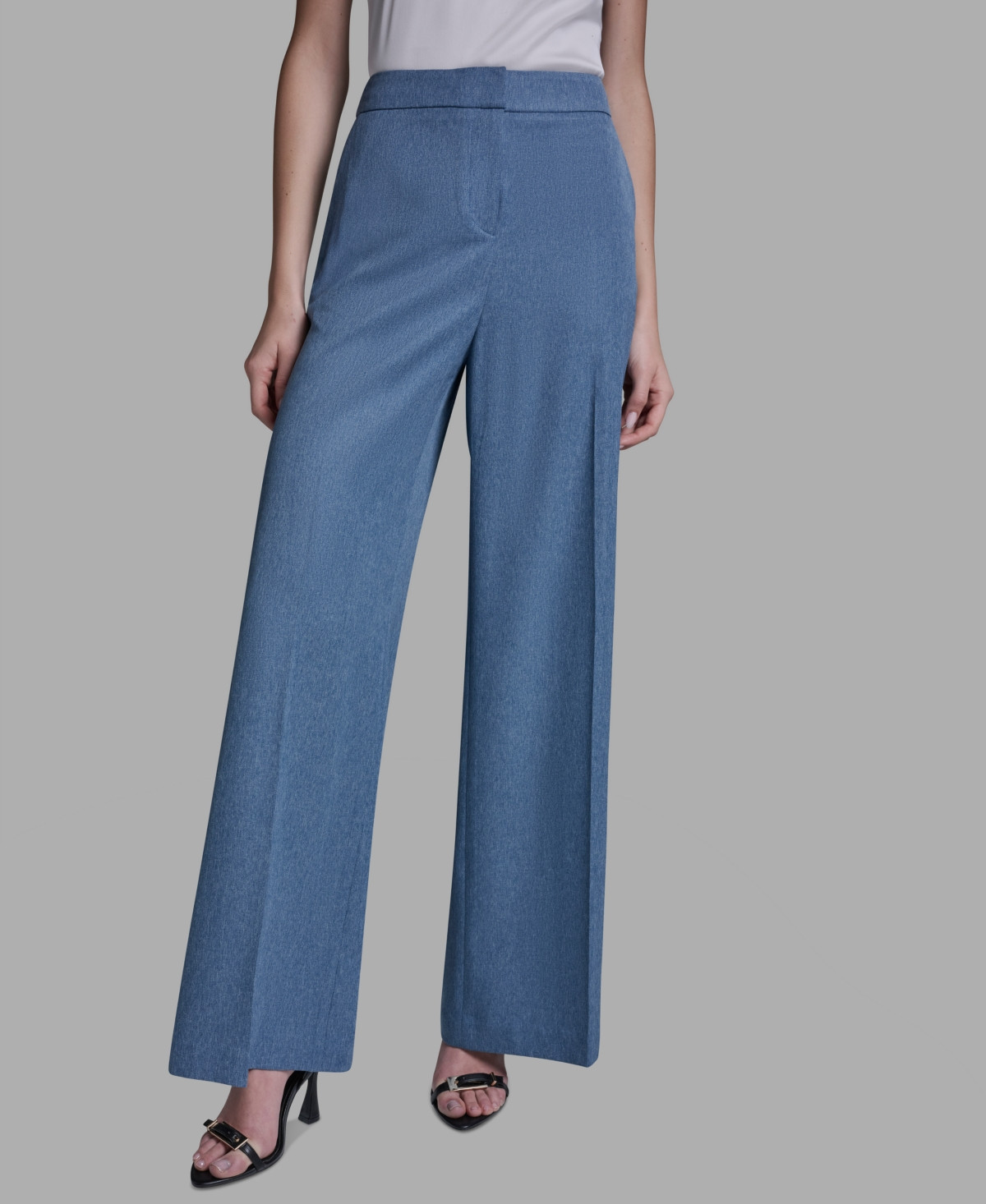 Bcbg Women's High Rise Denim Wide Leg Pants - Light Indigo | Macy's