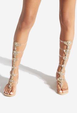 Elyza Embellished Gladiator Sandal | ShoeDazzle