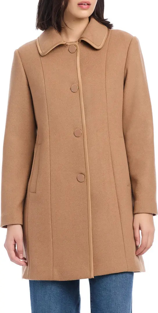 Kate Spade New York satin pipe trim wool blend coat | Nordstromrack | Nordstrom Rack