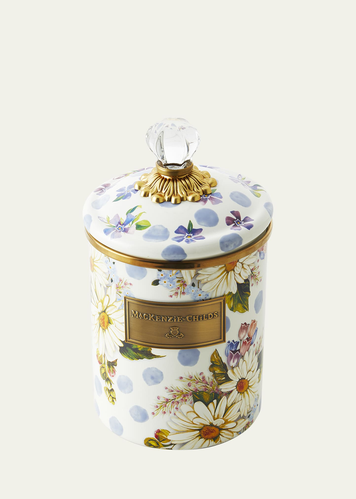 MacKenzie-Childs Blue Wildflowers Medium Enamel Canister | Bergdorf Goodman