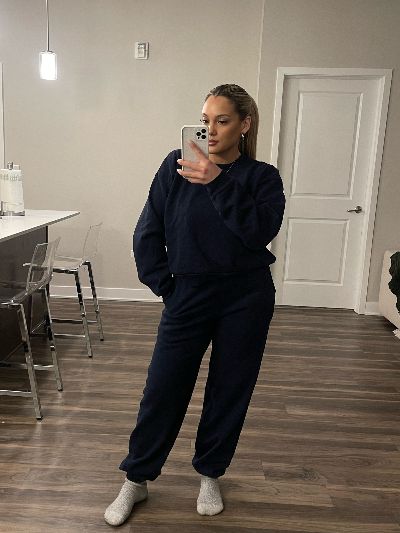 Navy sweat set. Comfy sweatshirt. Sweatpants. Los Angeles apparel. 

#LTKunder100 #LTKstyletip #LTKfit