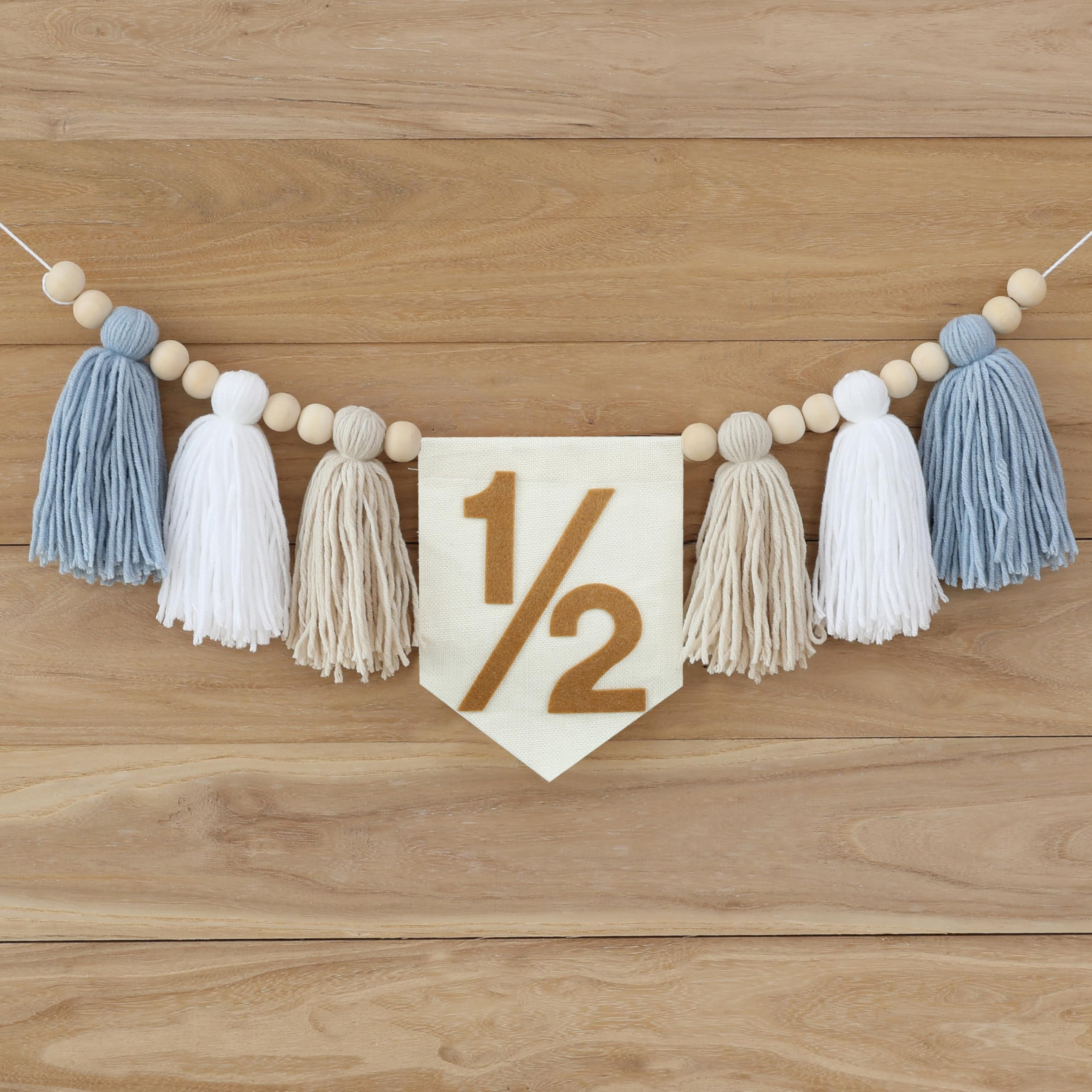 Blue Tassels 1/2 Birthday Banner Half Way To One Baby Boy Decorations 6 Months Party Decorations ... | Amazon (US)