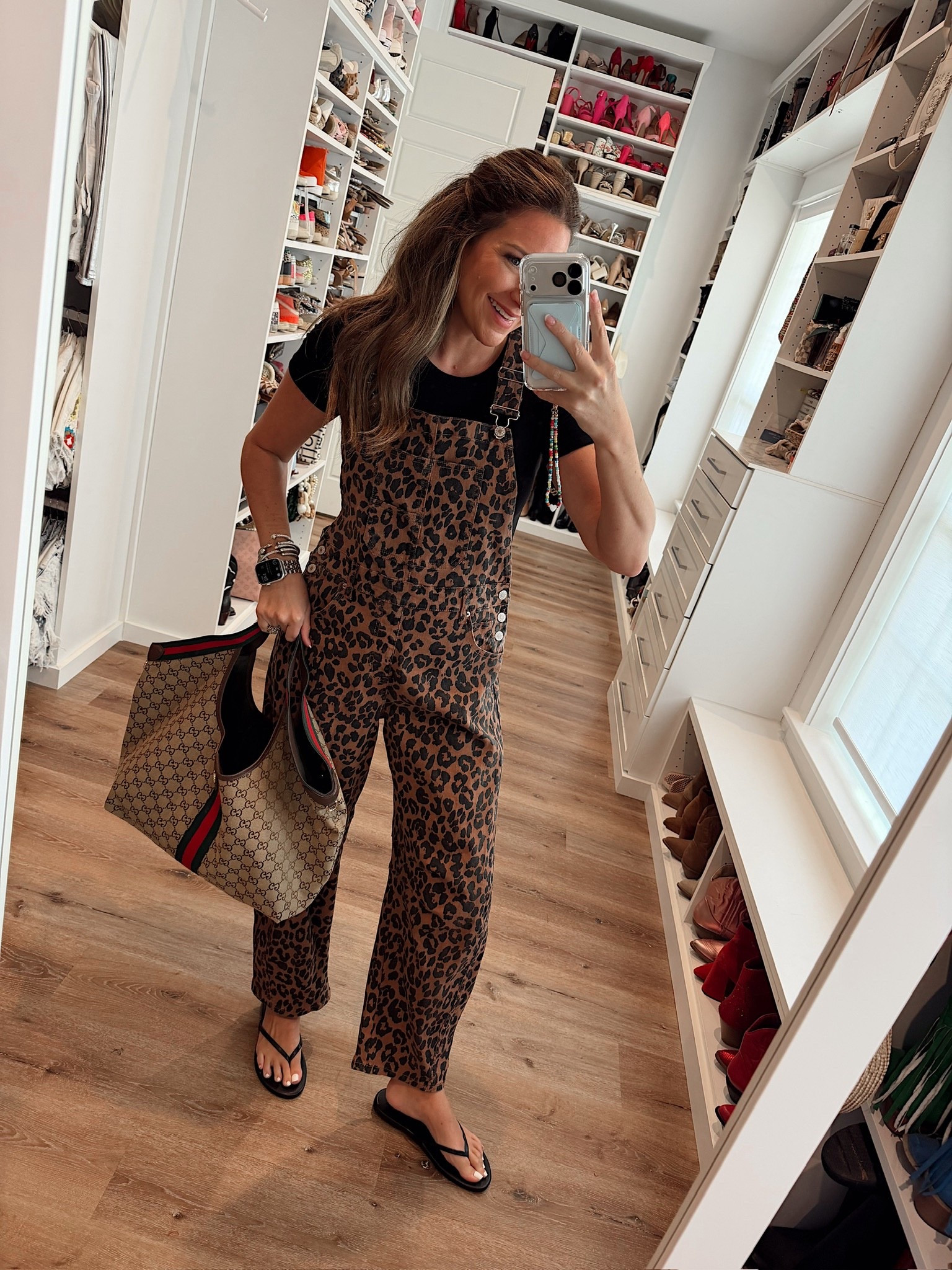 Fall ootd! In a medium bodysuit, medium barrel leg leopard print overalls, sandals and accessories- fits tts.

#LTKFindsUnder50 #LTKSeasonal #LTKStyleTip