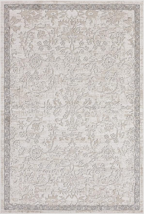 Rugs.com Oregon Collection Rug – 6' x 9' Ivory Low-Pile Rug Perfect for Living Rooms, Large Din... | Amazon (US)