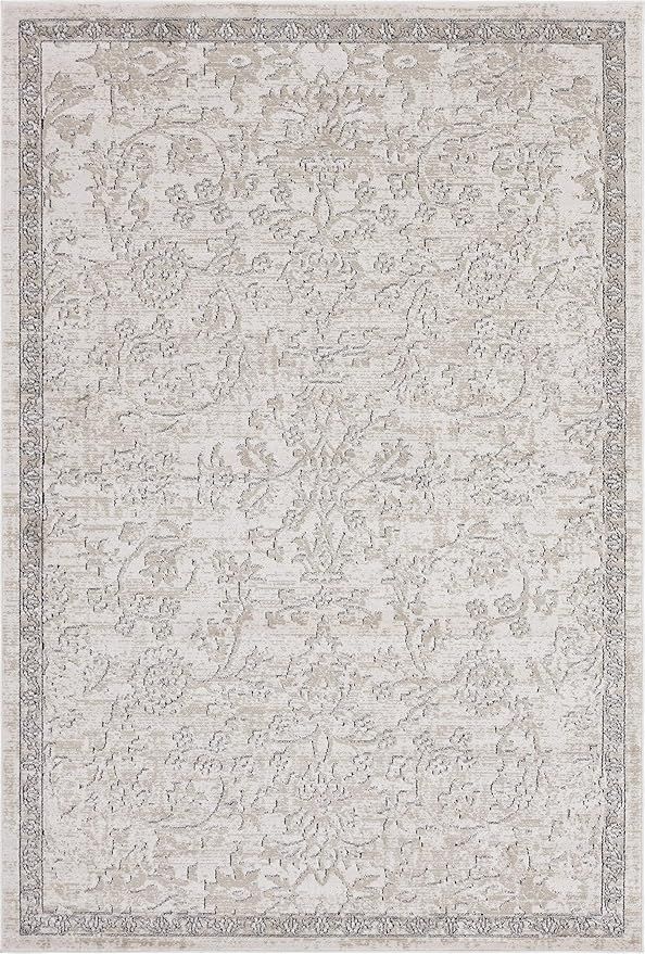 Rugs.com Oregon Collection Rug – 6' x 9' Ivory Low-Pile Rug Perfect for Living Rooms, Large Din... | Amazon (US)