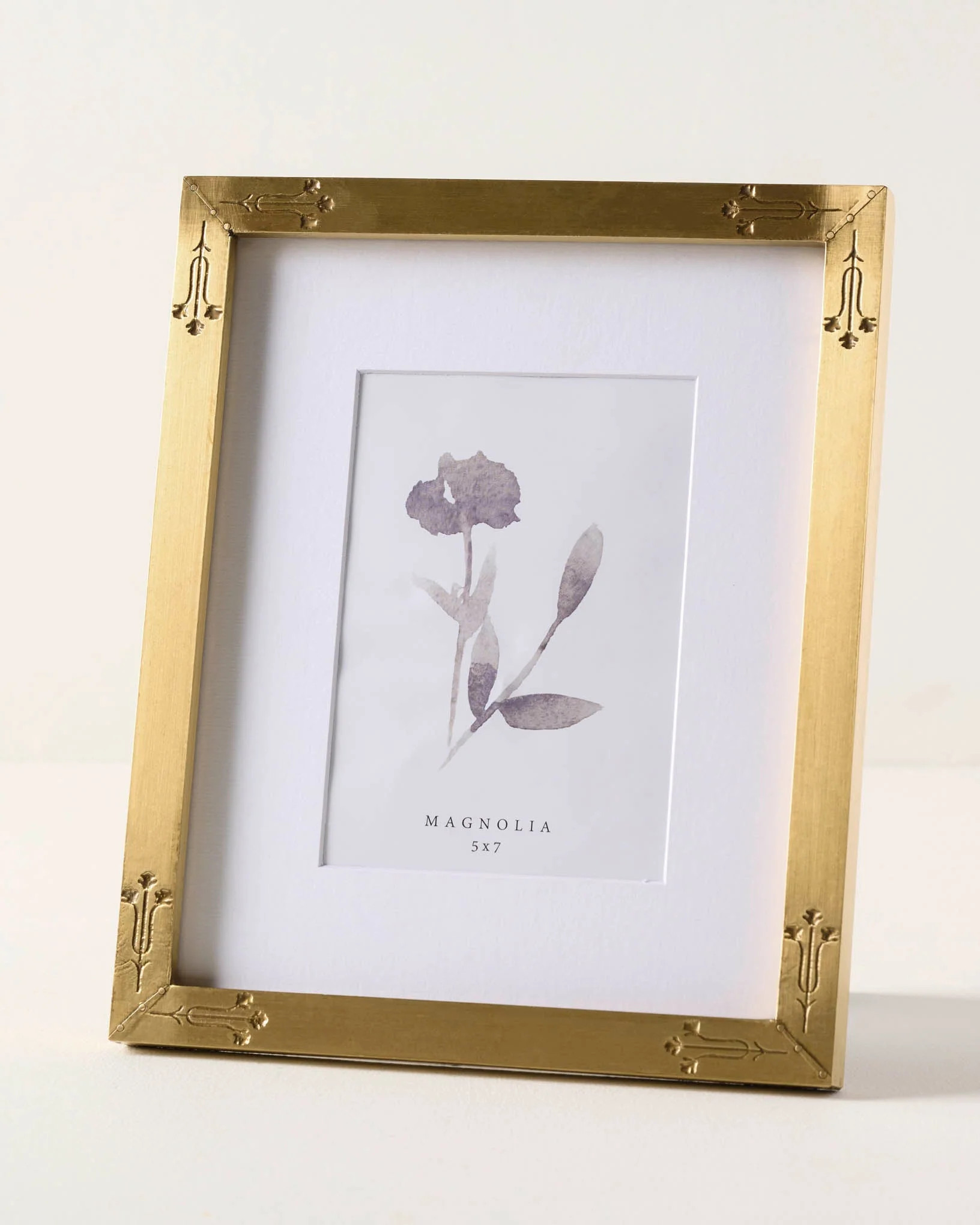 Floral Antique Brass Photo Frame | Magnolia