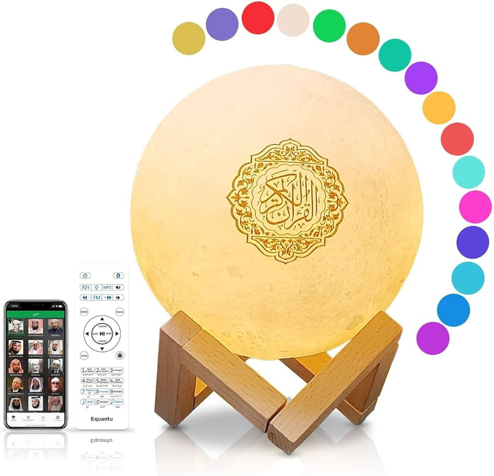 Equantu Moon Lamp Quran Speaker - Kids Night Light Galaxy Lamp 7 Colors LED 3D Star Moon Light wi... | Amazon (US)