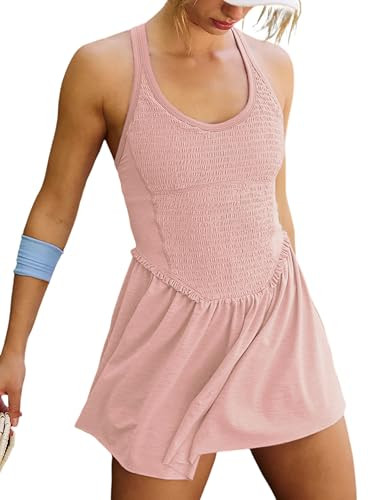 PUWEI Women's Workout Dress Built in Bra and Shorts Active Athletic Tennis Golf Dresses with Pock... | Amazon (US)