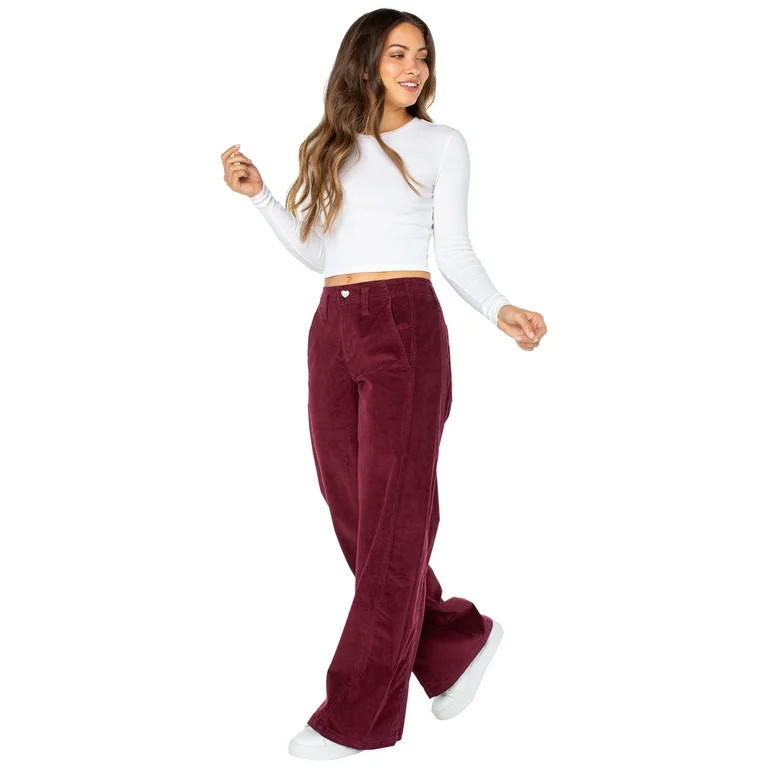 Celebrity Pink Women's and Women's Plus High Rise Corduroy Wide Leg Pant, Sizes 1-24W | Walmart (US)