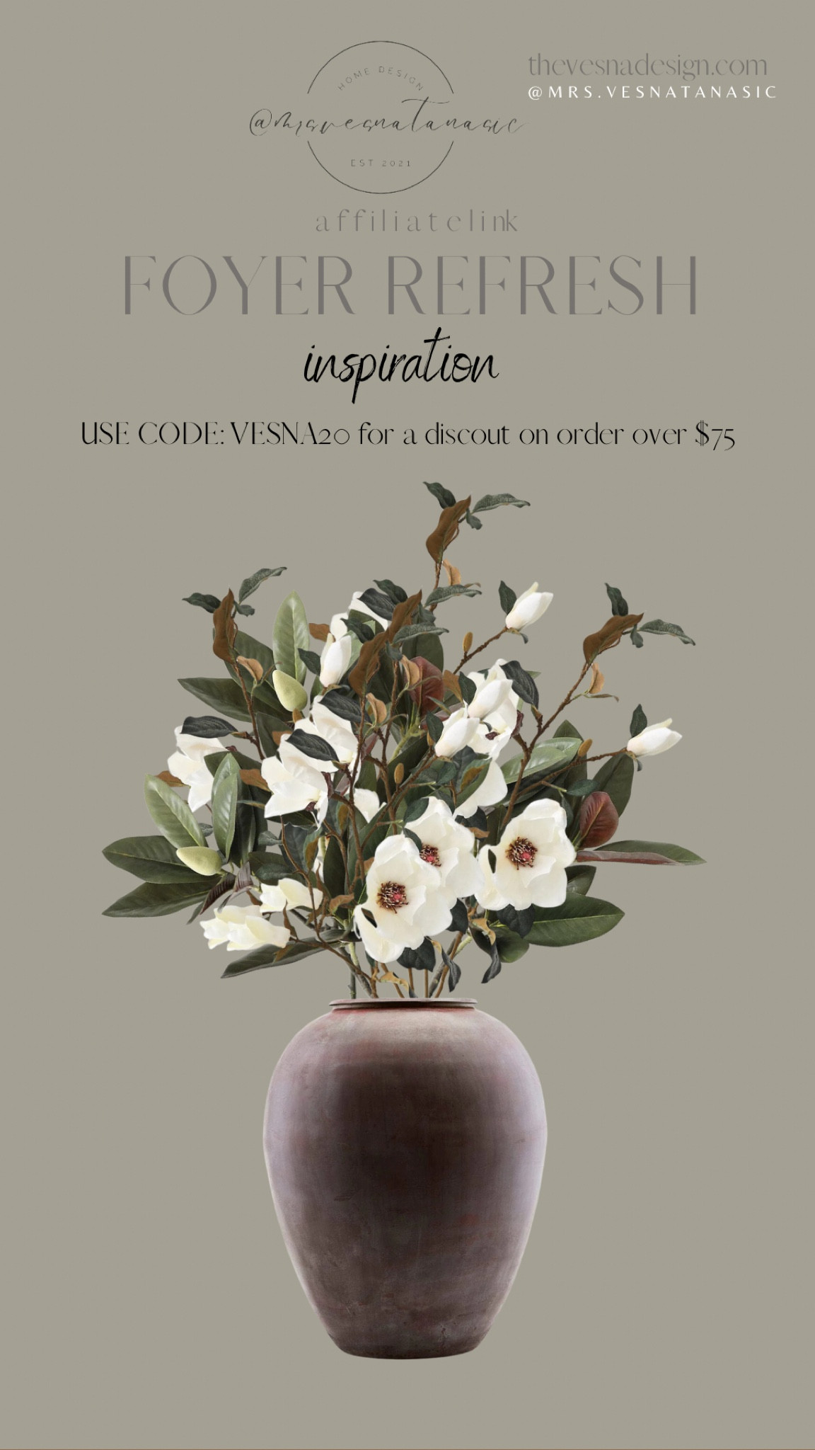 NEW florals in our foyer! 



#LTKstyletip #LTKhome #LTKFind