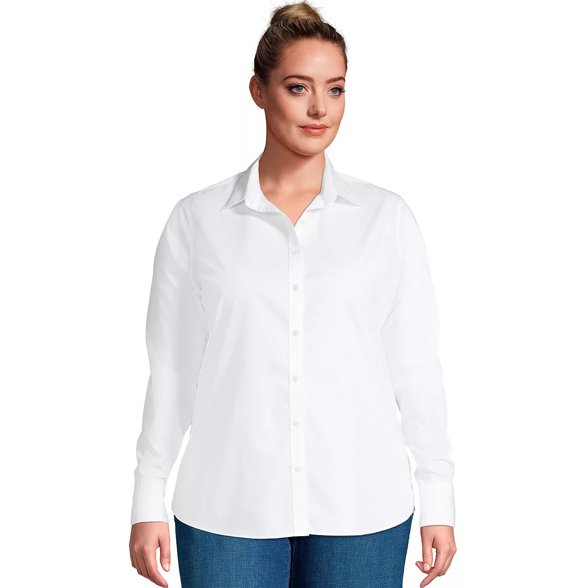 Plus Size Lands' End No-Iron Supima Cotton Long Sleeve Shirt | Kohl's