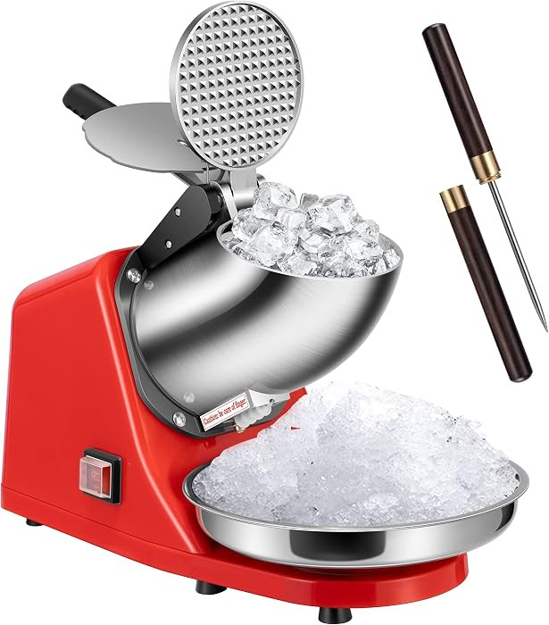 VIVOHOME Electric Ice Shaver Crusher Machine Snow Cone Maker Red 143lbs/hr with Ice Pick for Home... | Amazon (US)