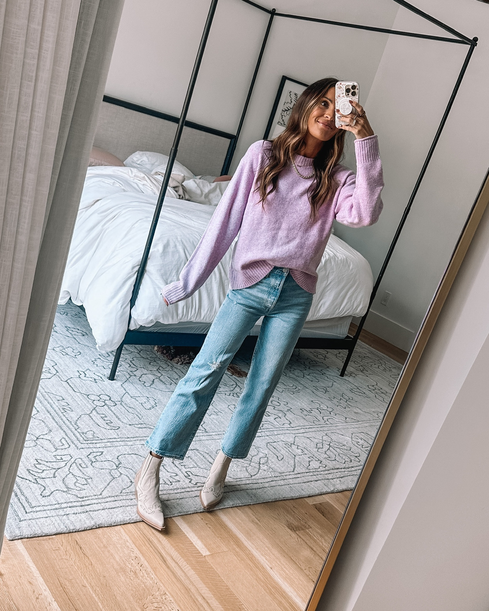 loving this lavender color for fall 🤍 @aerie so soft sweater in xs

#LTKshoecrush #LTKSale #LTKsalealert
