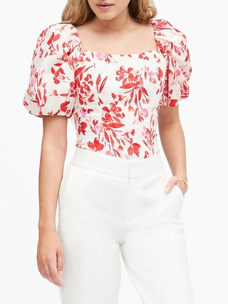 Puff-Sleeve Cropped Top | Banana Republic (US)