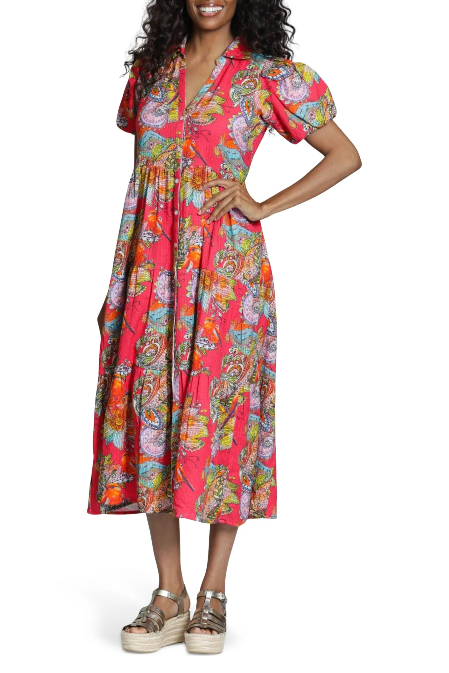 Floral Print Puff Sleeve Shirtdress (Women) | Nordstrom | Nordstrom