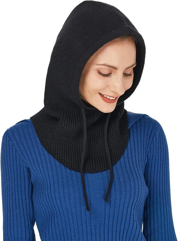 Facecozy Winter Hats for Women, Wool Blend Hooded Scarf Hat for Women Balaclava Knit Skull Cap Be... | Amazon (US)