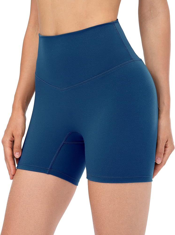 Lavento Women's Naked Feeling Biker Shorts - High Waisted Ultra Soft Workout Yoga Shorts - 5" / 6" I | Amazon (US)