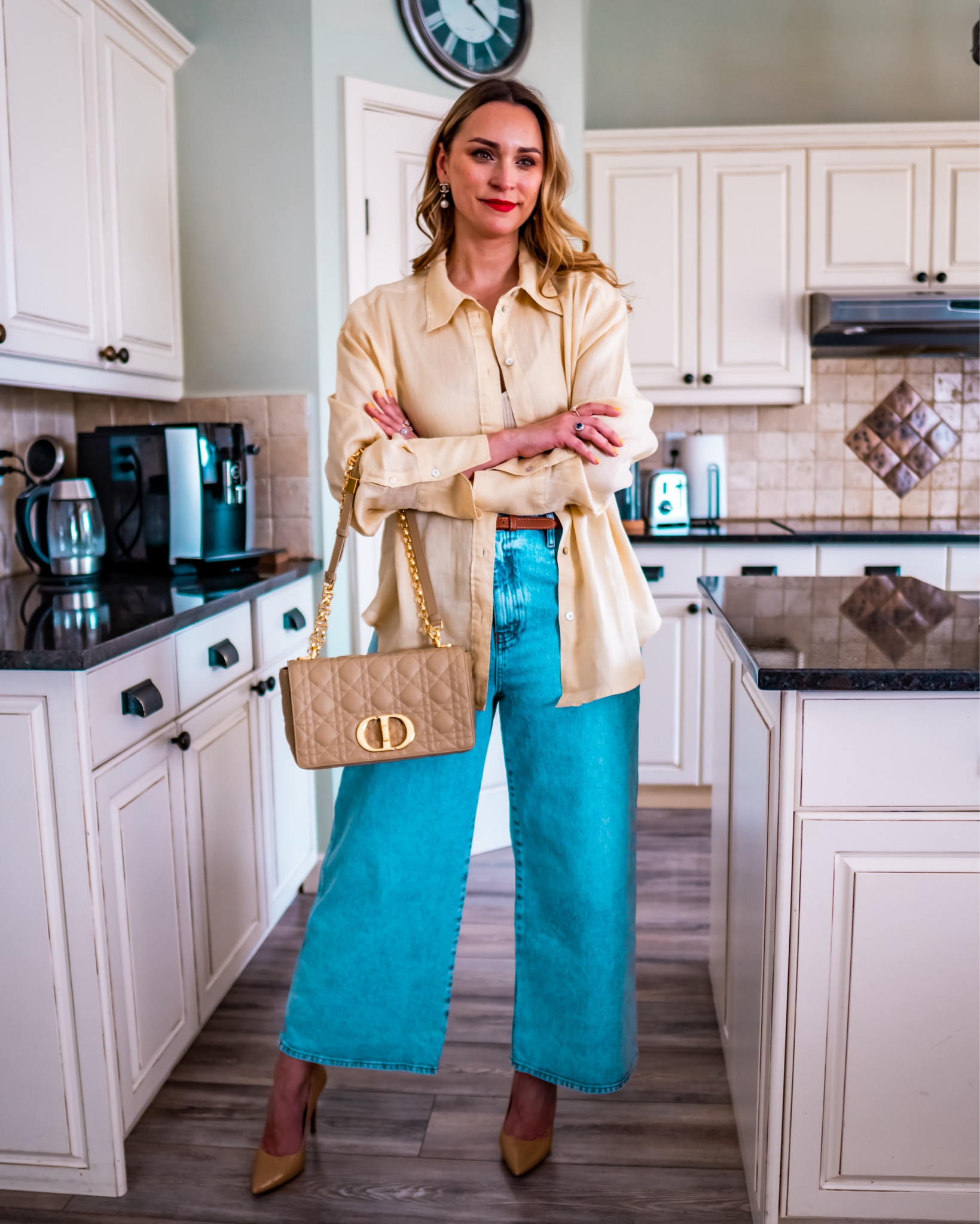 Linen button down and wide ankle jeans - Spring outfit  

#LTKfindsunder100 #LTKstyletip #LTKmidsize