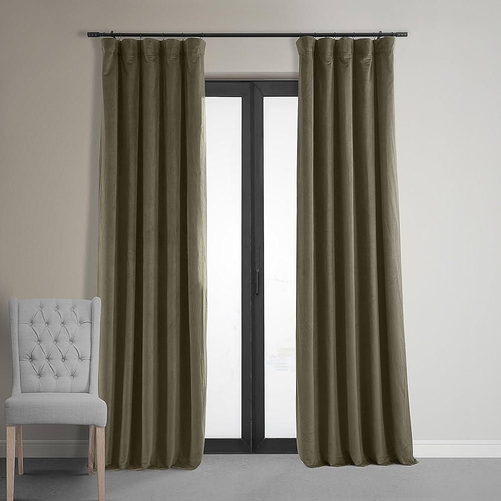 HPD Half Price Drapes Signature Blackout Velvet Curtains 120 Inches Long Heat & Full Light Blocki... | Amazon (US)