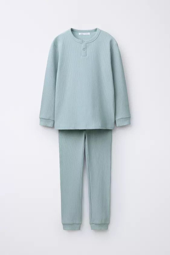 AGES 6-14/ PLAIN RIBBED PYJAMAS | Zara UK