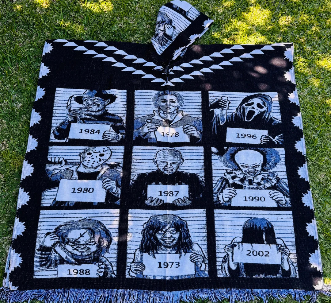 Horror movie characters alpaca  poncho, unisex One size very soft and warm exclusive design. | Etsy (US)