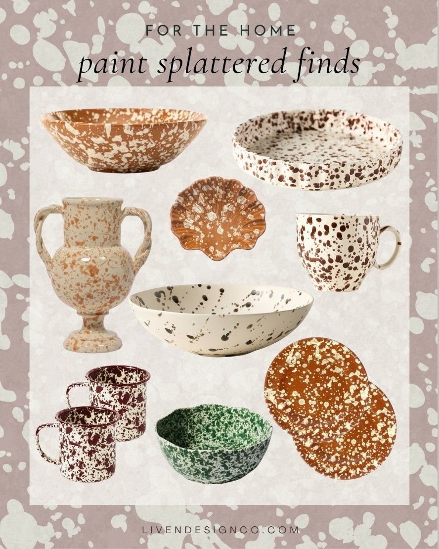 Paint splattered decor. Serving bowl. Kitchen decor. Gift ideas. Dinnerware. Mugs. Vase. Urn. 

#LTKSeasonal #LTKHome #LTKSaleAlert
