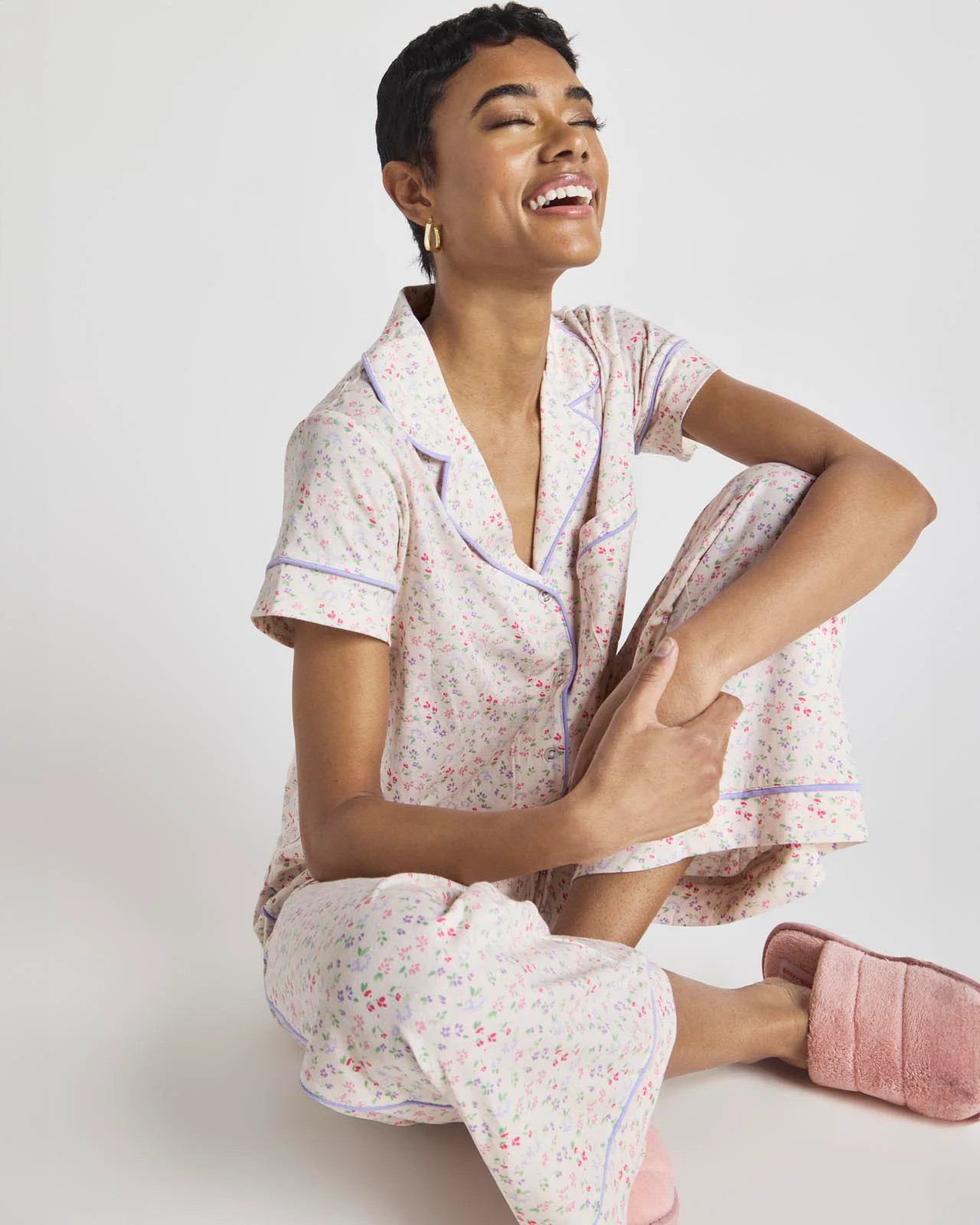 Multi Ditsy Wilma Notch Collar & Pant PJ Set | Splendid