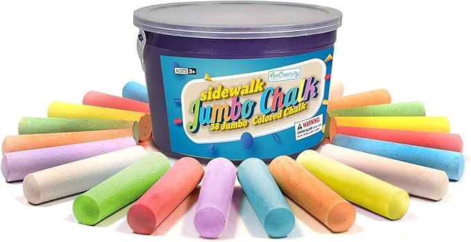 ArtCreativity Sidewalk Chalk for Kids, (38 Pieces) Bulk Jumbo Colored Sidewalk Chalk for Toddlers... | Amazon (US)