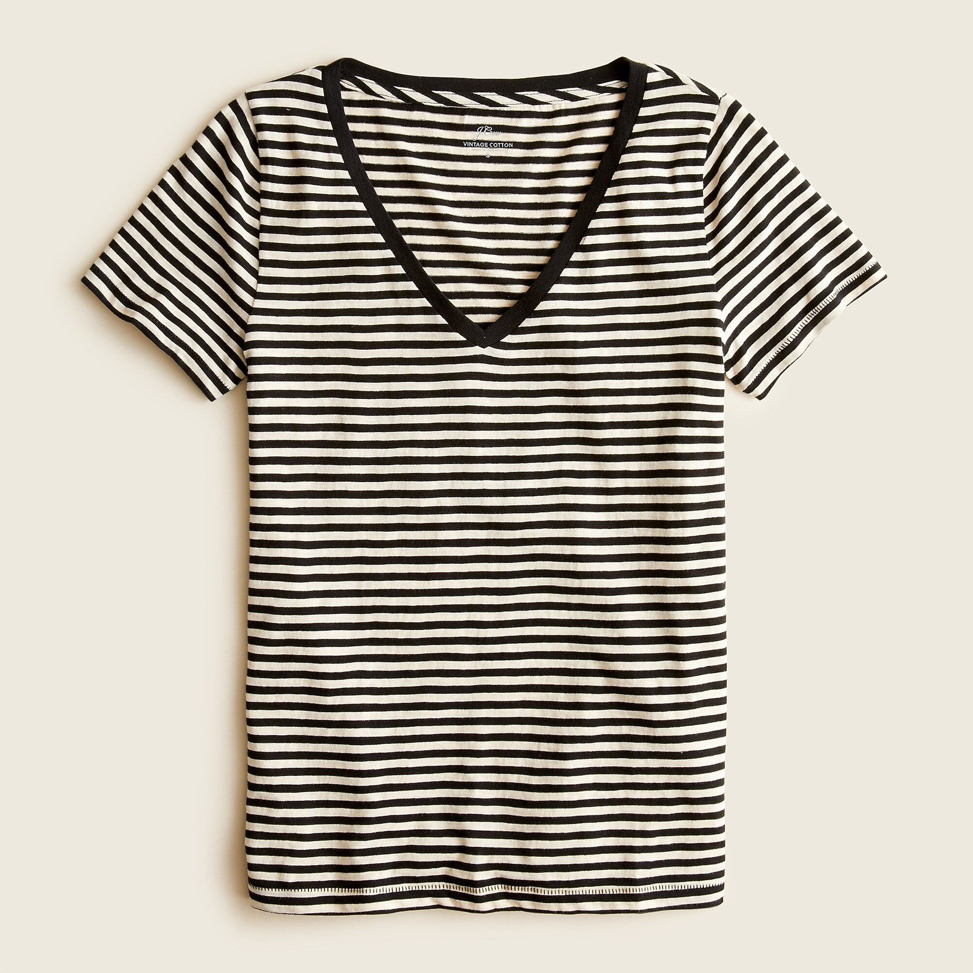 Vintage cotton V-neck T-shirt in stripe | J. Crew US