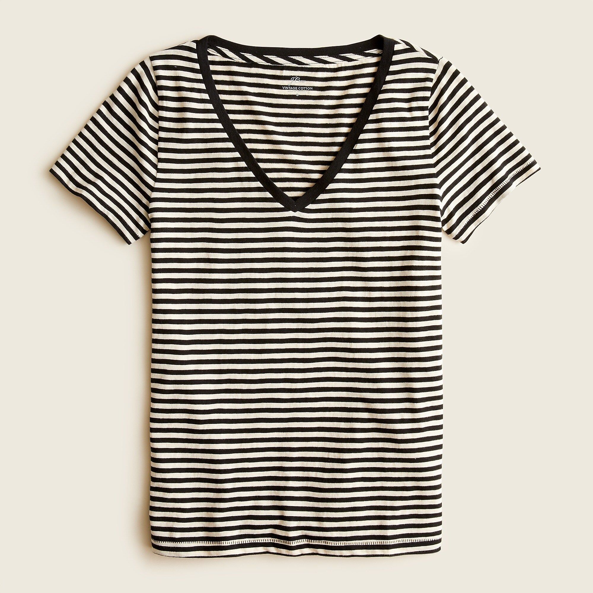 Vintage cotton V-neck T-shirt in stripe | J.Crew US