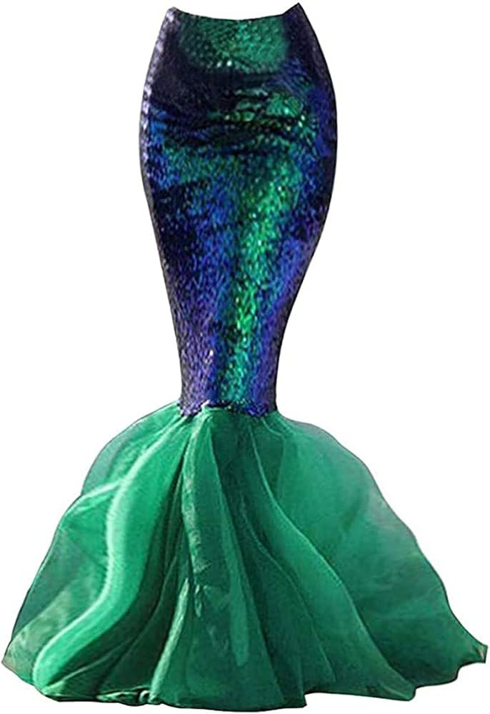 Panel Women's Skirt Sparkling Mermaid Sequin Maxi Costume Cosplay Tail Skirt Party Skirt Women Ju... | Amazon (US)