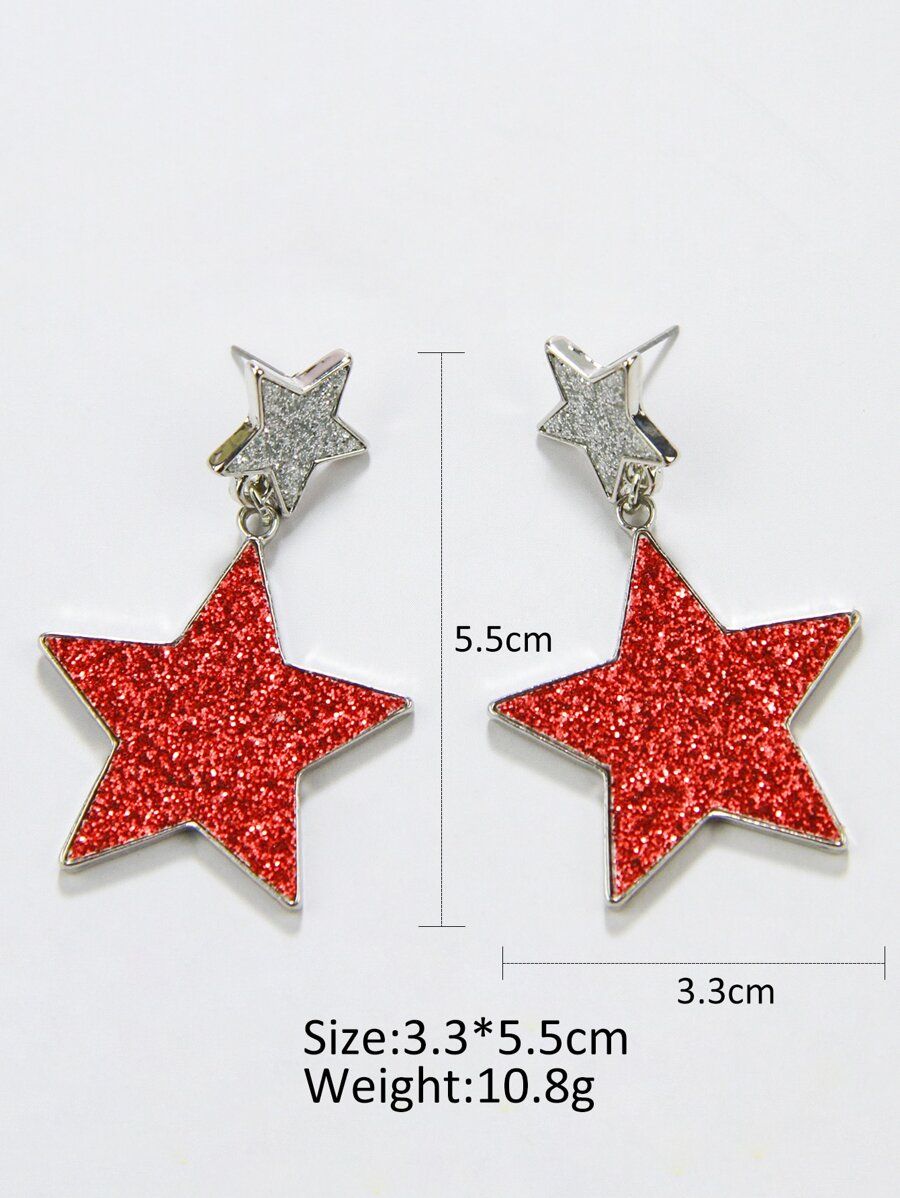 Glitter Star Drop Earrings | SHEIN
