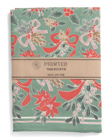 Cotton Mistletoe Tablecloth | TJ Maxx