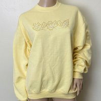 Autumn Leaves Vintage Butter Yellow Rhinestone Crewneck Sweatshirt | Etsy (US)