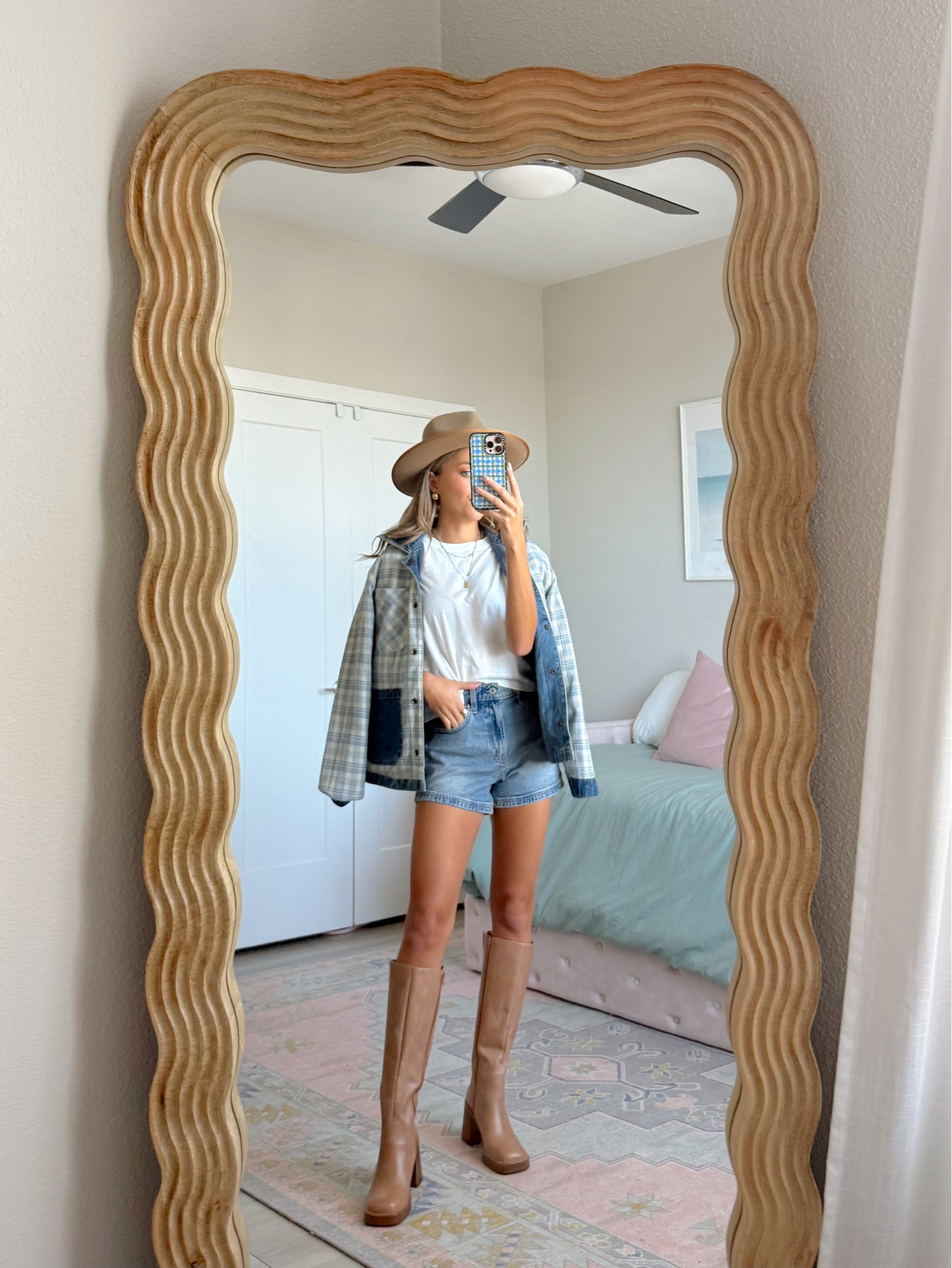 spring outfit ideas from Abercrombie 💕💐 code AFMCKENZIE for an extra 15% off. wearing a 24 in jean shorts 

#LTKSaleAlert #LTKootd