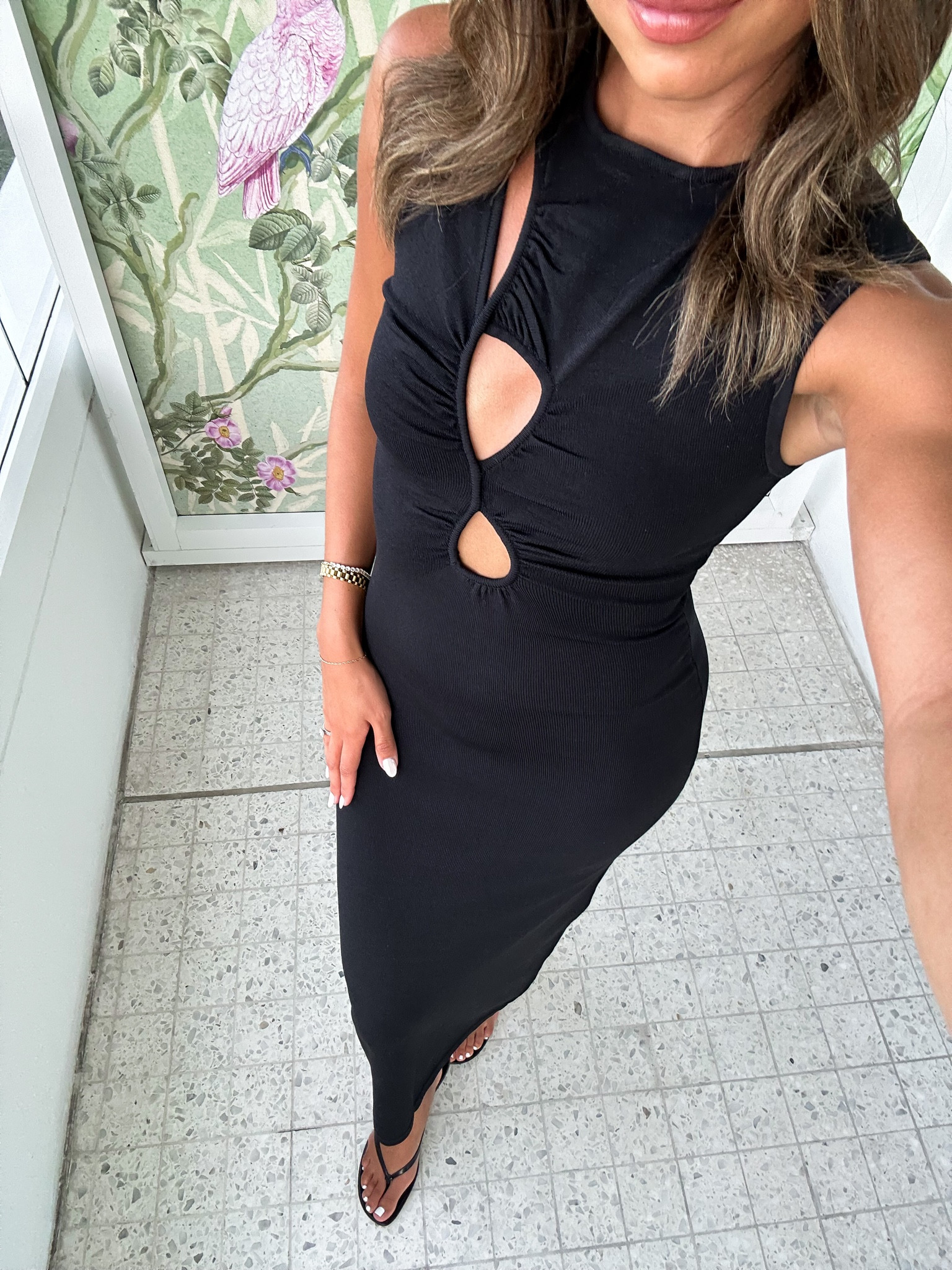 Miami night outfit! Size small in black maxi dress - fits TTS. Sandals are Tory Burch and SO comfy!

#LTKstyletip #LTKSeasonal