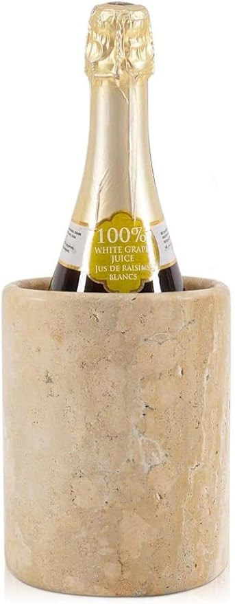 Marble Wine Chiller 6.5 Inch Travertine Wine Cooler for White Wine Bottles, Champagne, Beverage &... | Amazon (US)